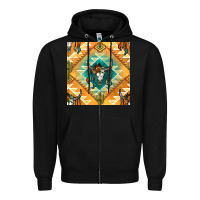 Black native american aztec seamless pattern Zipper Hoodie - BundleAndBundleShop
