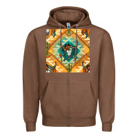 Chestnut native american aztec seamless pattern Zipper Hoodie - BundleAndBundleShop
