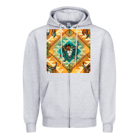 Heather Grey native american aztec seamless pattern Zipper Hoodie - BundleAndBundleShop