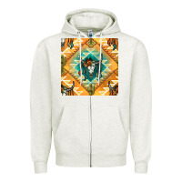 Oatmeal Heather native american aztec seamless pattern Zipper Hoodie - BundleAndBundleShop
