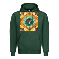 Sports Green native american aztec seamless pattern Zipper Hoodie - BundleAndBundleShop