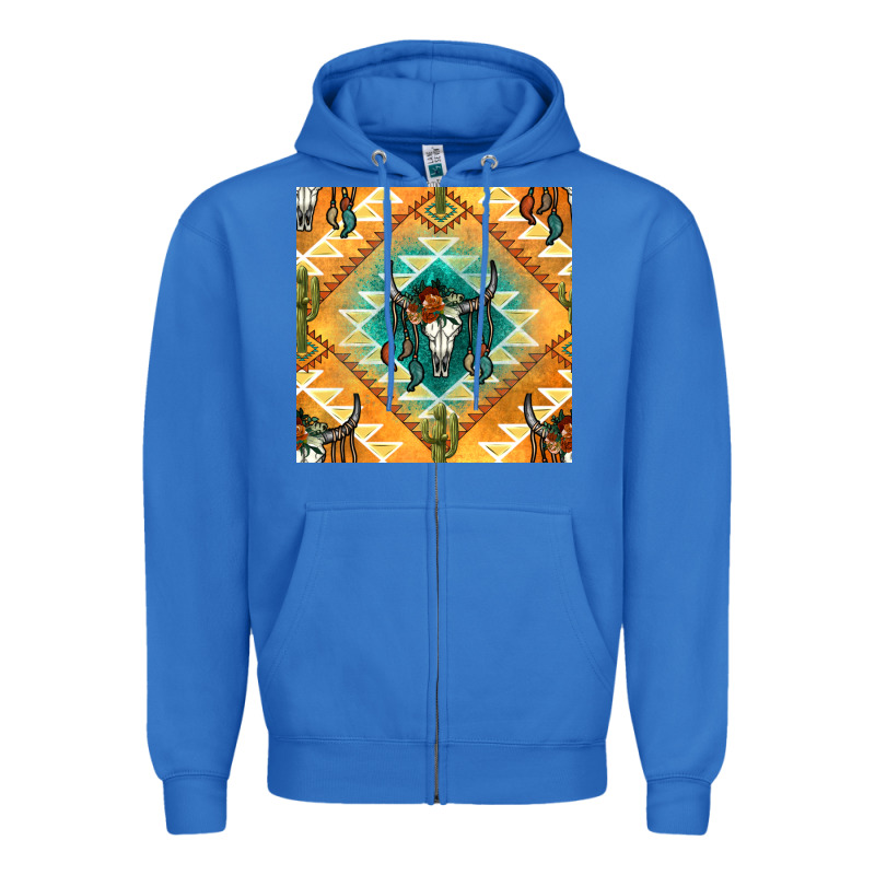 Native American Aztec Seamless Pattern Zipper Hoodie by BundleAndBundleShop | Teevron