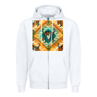 White native american aztec seamless pattern Zipper Hoodie - BundleAndBundleShop