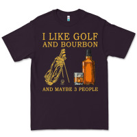 Plum I Like Bourbon and Golf and Maybe 3 People Whiskey Premium Tee - tuanDangUi
