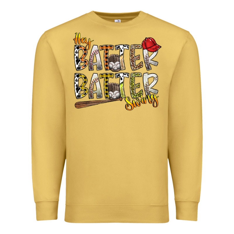 Hey Batter Batter Swing Premium Sweatshirt by SublimationCraftShop | Teevron