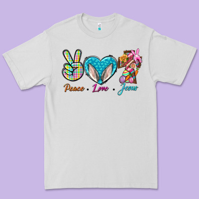 Peace Love Easter Jesus Premium Tee Designed By Bundleandbundleshop
