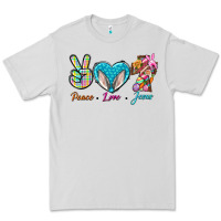 Dove Grey Peace Love Easter Jesus Premium Tee - BundleAndBundleShop