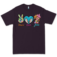 Plum Peace Love Easter Jesus Premium Tee - BundleAndBundleShop
