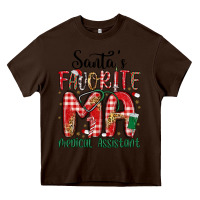 Chocolate Brown santa favorite medical assistant Heavy Core Tee - MaliasSmallBusiness