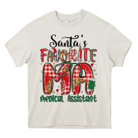 Cream santa favorite medical assistant Heavy Core Tee - MaliasSmallBusiness