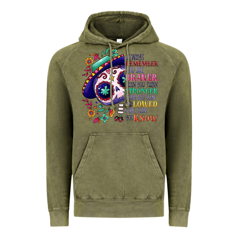 You Are Braver Than You Think Sugar Skull Vintage Hoodie by NancyCooperArtShop | Teevron