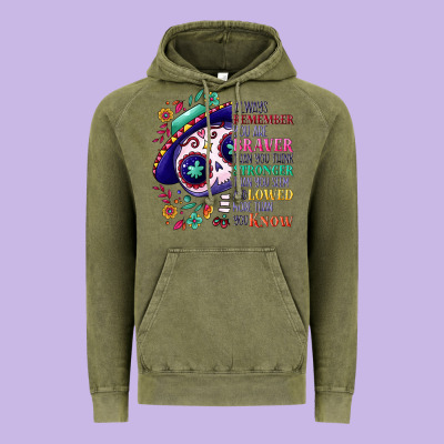 You Are Braver Than You Think Sugar Skull Vintage Hoodie Designed By Nancycooperartshop