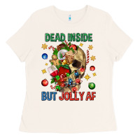 Bone Dead Inside But Jolly Af Ladies Tee - BundleAndBundleShop
