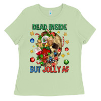 Matcha Dead Inside But Jolly Af Ladies Tee - BundleAndBundleShop