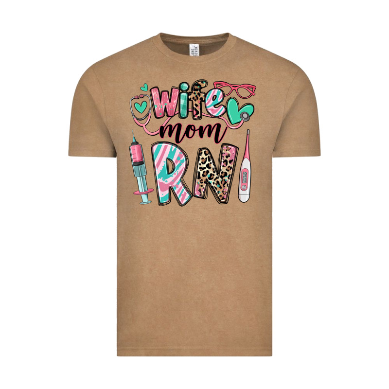 Wife Mom Rn Registered Nurse Vintage Tee by RanaPortraitStore | Teevron