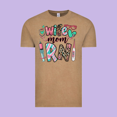 Wife Mom Rn Registered Nurse Vintage Tee Designed By Ranaportraitstore