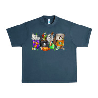 Midnight Navy Halloween Coffee Cups Urban Heavy Tee - texasbilliewilder