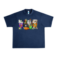 Navy Halloween Coffee Cups Urban Heavy Tee - texasbilliewilder