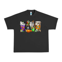 Pigment Black Halloween Coffee Cups Urban Heavy Tee - texasbilliewilder