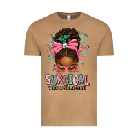 Vintage Camel Surgical Technologist Afro Messy Bun Vintage Tee - texasbilliewilder