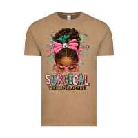 Vintage Coffee Surgical Technologist Afro Messy Bun Vintage Tee - texasbilliewilder