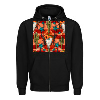Black bull skull cactus seamless pattern Zipper Hoodie - BundleAndBundleShop