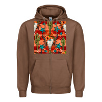 Chestnut bull skull cactus seamless pattern Zipper Hoodie - BundleAndBundleShop