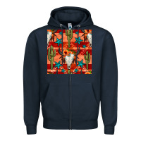 Navy bull skull cactus seamless pattern Zipper Hoodie - BundleAndBundleShop