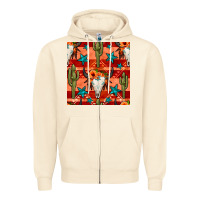 Sandshell bull skull cactus seamless pattern Zipper Hoodie - BundleAndBundleShop