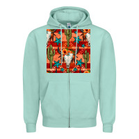 Seafoam bull skull cactus seamless pattern Zipper Hoodie - BundleAndBundleShop