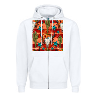 White bull skull cactus seamless pattern Zipper Hoodie - BundleAndBundleShop