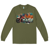 Army Green Badass Mama motorcycle Long Sleeve Tee - HowdyJamesFarm