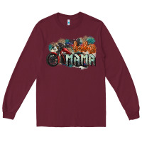 Burgundy Badass Mama motorcycle Long Sleeve Tee - HowdyJamesFarm
