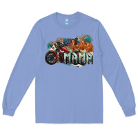 Colony Blue Badass Mama motorcycle Long Sleeve Tee - HowdyJamesFarm