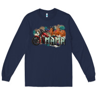 Navy Badass Mama motorcycle Long Sleeve Tee - HowdyJamesFarm