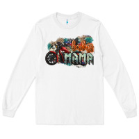 White Badass Mama motorcycle Long Sleeve Tee - HowdyJamesFarm