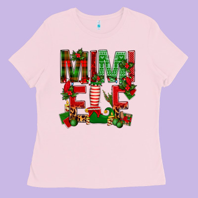 Christmas Mimi Elf Ladies Tee Designed By Bundleandbundleshop