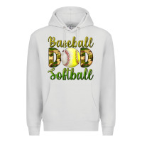 Dove Grey Baseball Dad Softball Premium Hoodie - BundleAndBundleShop