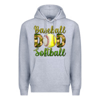 Heather Grey Baseball Dad Softball Premium Hoodie - BundleAndBundleShop