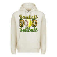 Oatmeal Heather Baseball Dad Softball Premium Hoodie - BundleAndBundleShop