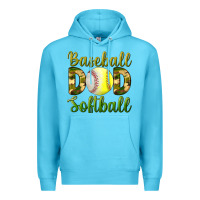 Ocean Blue Baseball Dad Softball Premium Hoodie - BundleAndBundleShop