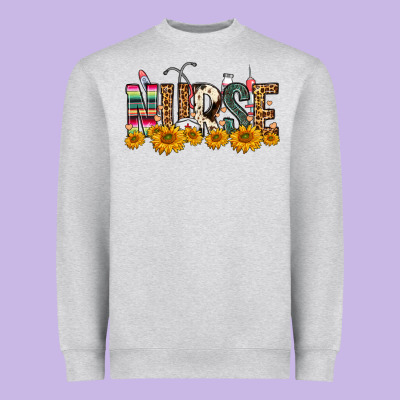 Western Nurse Sunflower Heavyweight Sweatshirt Designed By Fadigitalartstudio