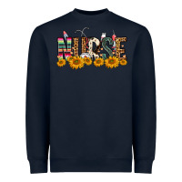 Navy Western Nurse Sunflower Heavyweight Sweatshirt - FaDigitalArtStudio