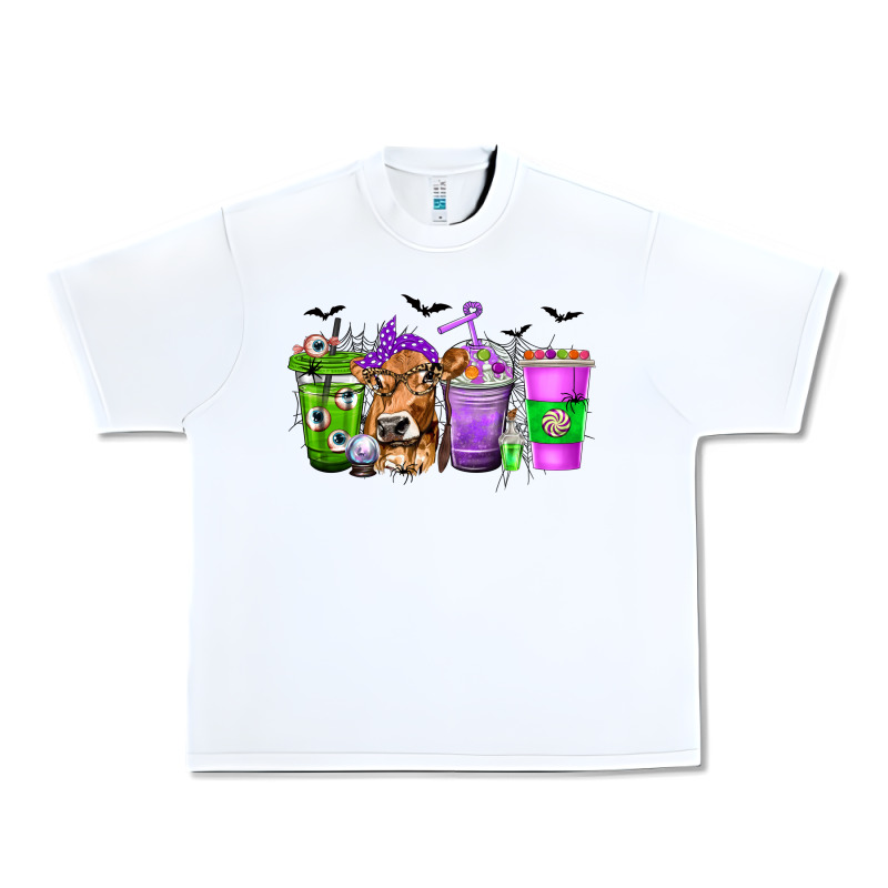 Coffee Cups With Cow And Halloween Urban Heavy Tee by texasbilliewilder | Teevron