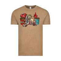 Vintage Coffee Football coffee cups Vintage Tee - NancyCooperArtShop
