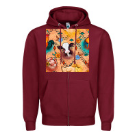 Burgundy western farm animals seamless pattern Zipper Hoodie - BundleAndBundleShop