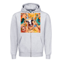 Heather Grey western farm animals seamless pattern Zipper Hoodie - BundleAndBundleShop