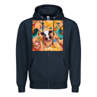 Navy western farm animals seamless pattern Zipper Hoodie - BundleAndBundleShop