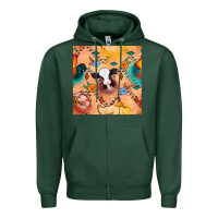 Sports Green western farm animals seamless pattern Zipper Hoodie - BundleAndBundleShop