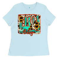 Baby Blue virgo turquoise cowhide Ladies Tee - RanaPortraitStore